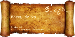 Berey Éva névjegykártya