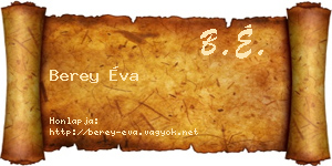 Berey Éva névjegykártya